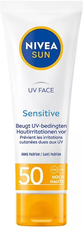NIVEA SUN - UV Face Sensitive LSF 50, Sun Face Sensitive LSF 50, 50 ml