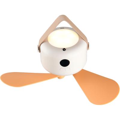 REALITY LEUCHTEN LED Deckenleuchte "RENA mit Ventilator, Akku-Hängeventilator mit Licht Ø 27cm Höhe 9cm", weiß, braun, 1, Ø 27cm H: 9cm, 1 Stk., Leuchten, LED dimmbar, USB-Ladefunktion, max 10h Laufzeit Ventilator 4-stufig, LED Deckenleuchte