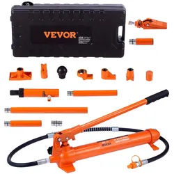 VEVOR Hydraulischer Wagenheber Luftpumpe 12 t, Lufthydraulischer Heber 135 mm Hub Rot, inkl. 100 / 195 / 300 / 500 mm Verlängerungsstange, Elektrostatisches Pulversprühen Autoreparatur Werkstatt