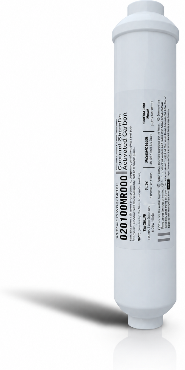 Acquamark Filtro in Linea Carbone Attivo Granulare al Cocco 1/4" NPT 2,5"x10"