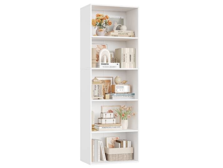 Getone Bibliothèque, Meuble de Rangement Livres, Étagère à 5 Niveaux, Bibliotheque, Présentoir, pour Salon, Chambre, Bureau, 48 x 30 x 159 cm