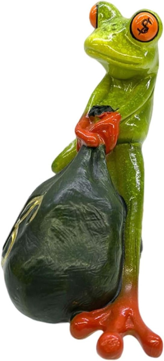 Meerkleurig Kikkerbeeldje van duurzame hars voor decoratie van je huis, Hoogte: 118 cm