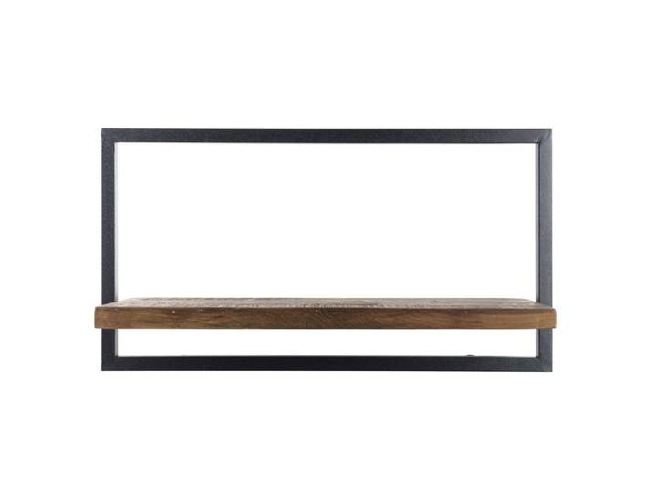Etagère murale 1 plateau en teck recyclé et métal noir l65