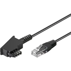GOOBAY 60660 - DSL- / VDSL Telefonkabel, TAE-F Stecker > RJ45 Stecker, schwarz,