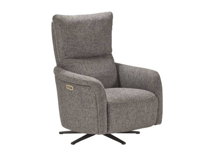 Fauteuil relax électrique pivotant tissu gris - VARENNE