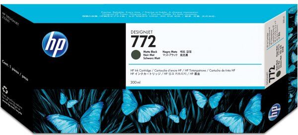 HP No 772 Blækpatron, Mat Sort, 300ml