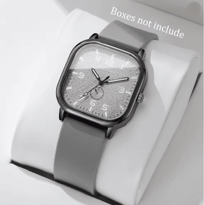 Inspire Essentials Square Silicone Quartz Watch Casual Sport Style grey Without Box