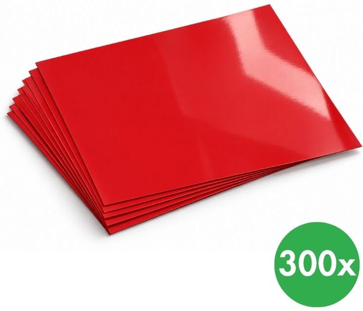 B2B Partner Karton für die Ringbindung, roter Glanzkarton, Packung mit 300 Stück
