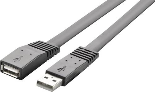 Renkforce USB-Kabel USB 2.0 USB-A Stecker, USB-A Buchse 2.00m Schwarz hochflexibel RF-4096134