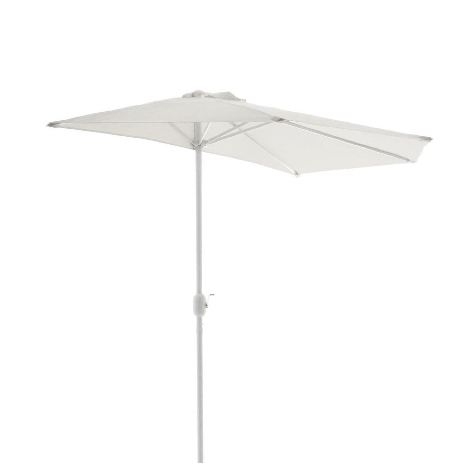 VCM Sonnenschirm Maße ca. 2,7x1,4 m Schirm mit Kurbel Rechteckschirm Sonnenschutz halbrund Weiß