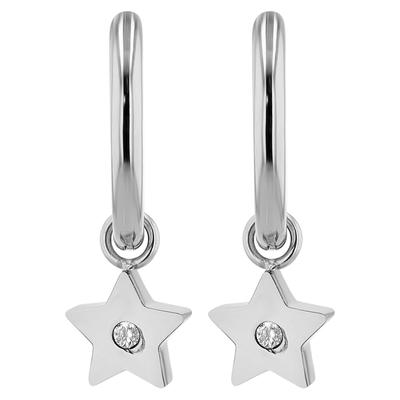 Kettenanhänger ADELIA´S "Anhänger – Stern Anhänger aus Edelstahl mit Strass Steinchen", silber, Schmuckanhänger, Damen, Edelstahl, Kettenanhänger, Ideal zum Verschenken – schlicht und stilvoll