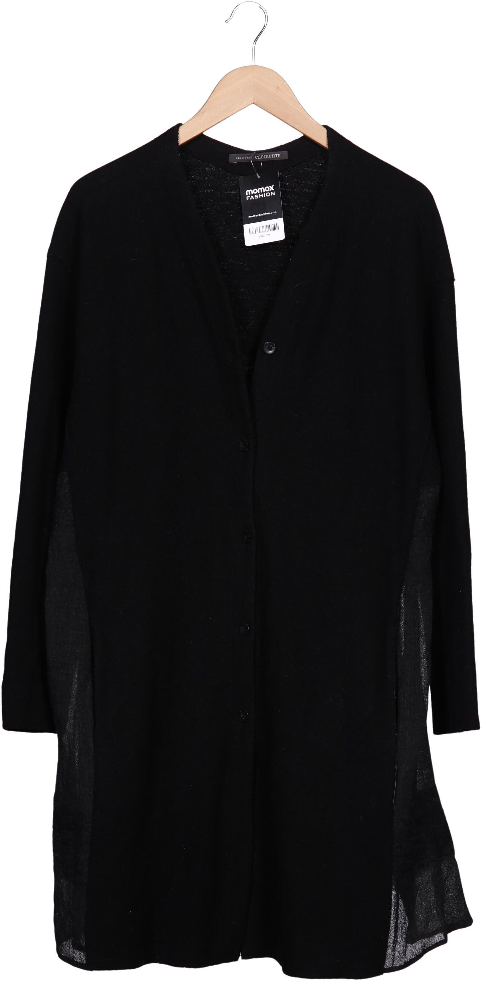 Elemente Clemente Damen Mantel, Schwarz, Gr. M (UK 12), Synthetik / Viskose / Schurwolle - Second Hand
