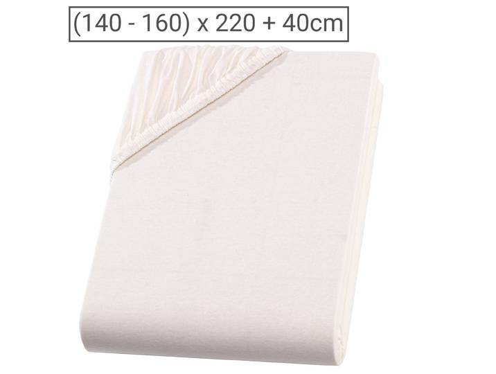 Wasser-/Boxspringbett Premium Qualitäts-Jersey Fixleintuch, natur, 160 x 220 cm