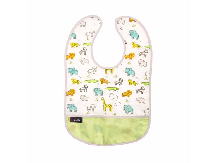 Kushies CleanBib Lätzchen ohne Ärmel 6-12 Monate Safari