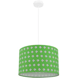 Pendelleuchte Hängeleuchte Kinderlampe Kinderzimmerlampe Deckenlampe Spielzimmer, Metall weiß grünfarbig, 1x E27 Fassung, DxH 35x120 cm