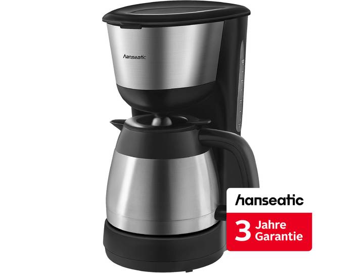 HANSEATIC Filterkaffeemaschine HCM9001TJSD , schwarz (schwarz, edelstahl), 1 l, 8, Kaffeemaschinen, inkl. 3 Jahre Herstellergarantie, Filterkaffeemaschine, Topseller
