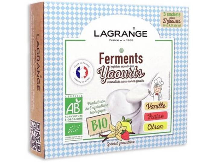 Lagrange - Ferment Lactique Bio Arome Vanille-Fraise-Citron