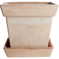 Gaia Blumentopf 30 cm rosa mit Untersetzer