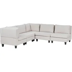 ECKFSOFA Modul 5-Sitzer rechtsseitig Hellbeige Stoff Unstad