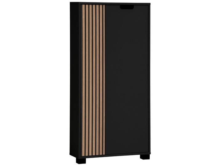 Mid.you Highboard, Schwarz, Eiche, Kunststoff, 3 Fächer, 59.8x124x19.55 cm, stehend, Wohnzimmer, Kommoden & Sideboards, Highboards