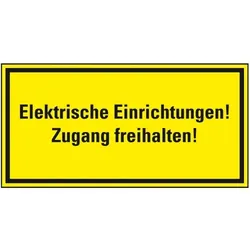 Aufkleber I Hinweisschild Elektrische Einrichtungen!-Zugang..., Folie, selbstklebend, 200x100mm, ASR A1.3