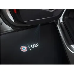 Original Audi Einstiegs-LED FC Bayern-Logo und Audi Ringe