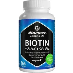 Biotin 10mg Hochdosiert + Zink + Selen 365 ST