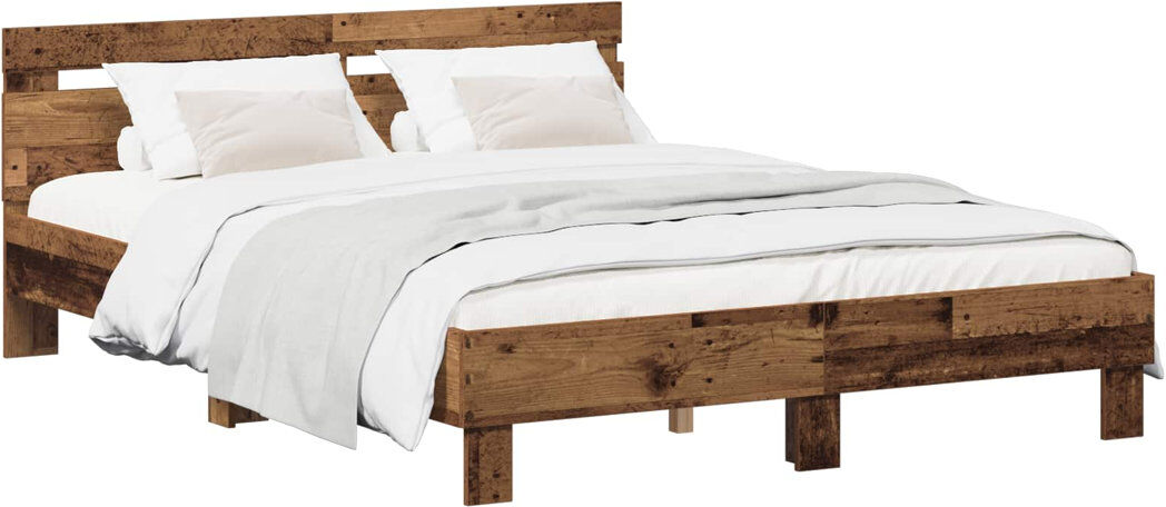 Brayden Studio Bed Frame Old Wood Double (4'6)