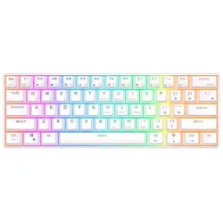 Royal Kludge RK61 TKL (US, Kabelgebunden, Kabellos), Tastatur, Weiss