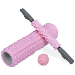 Relaxdays Rosa Faszienrolle im 3er Set Grau,Rosa