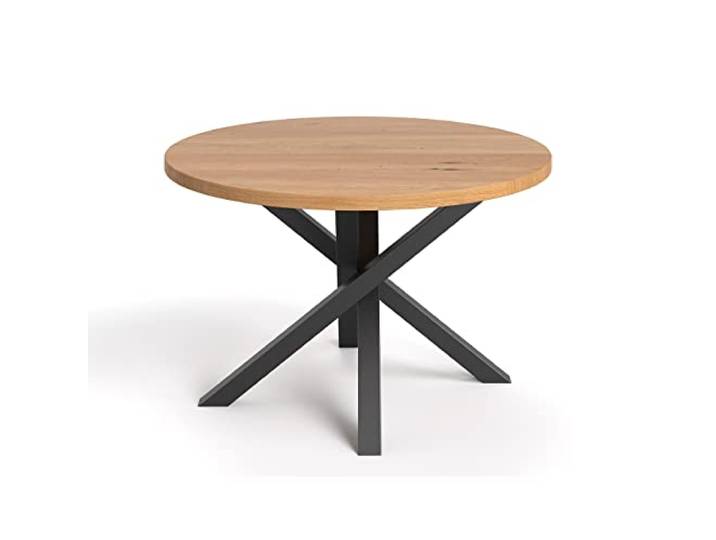 Danzz Runder Tisch Aster aus massiver Eiche mit Metallbeinen 130 cm