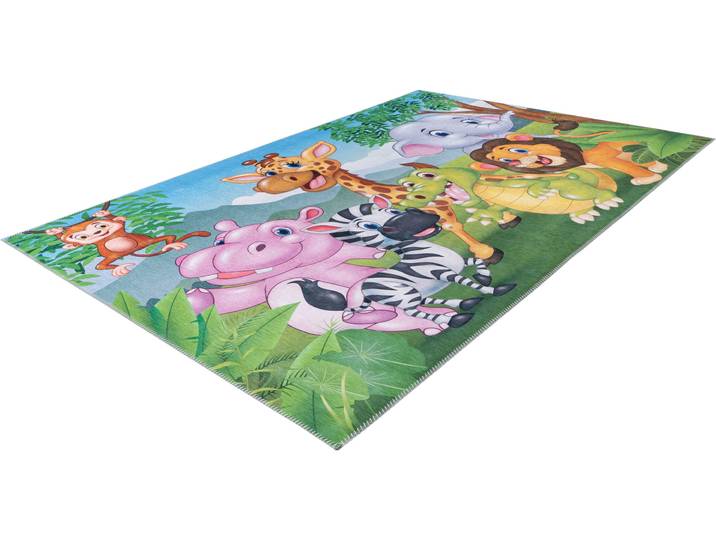 Kinderteppich OBSESSION My Torino Kids 239 , grün, B:160cm H:5mm L:230cm, Polyester, Teppiche, Kinderteppich, Spielteppich, Motiv Tiere, Kinderzimmer