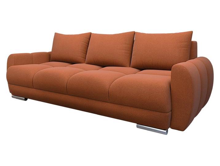MIRJAN24 Sofa Logo 3, Schlafsofa mit Bettkasten und Schlaffunktion, Ausziehmechanismus DL, Wellenfeder 3-Sitzer (Farbe: Velo 627)