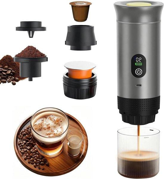 LIROPAU Draagbare Espressomachine - Mini Koffiezetter - 3-in-1 Systeem - 150 ml - Zilver