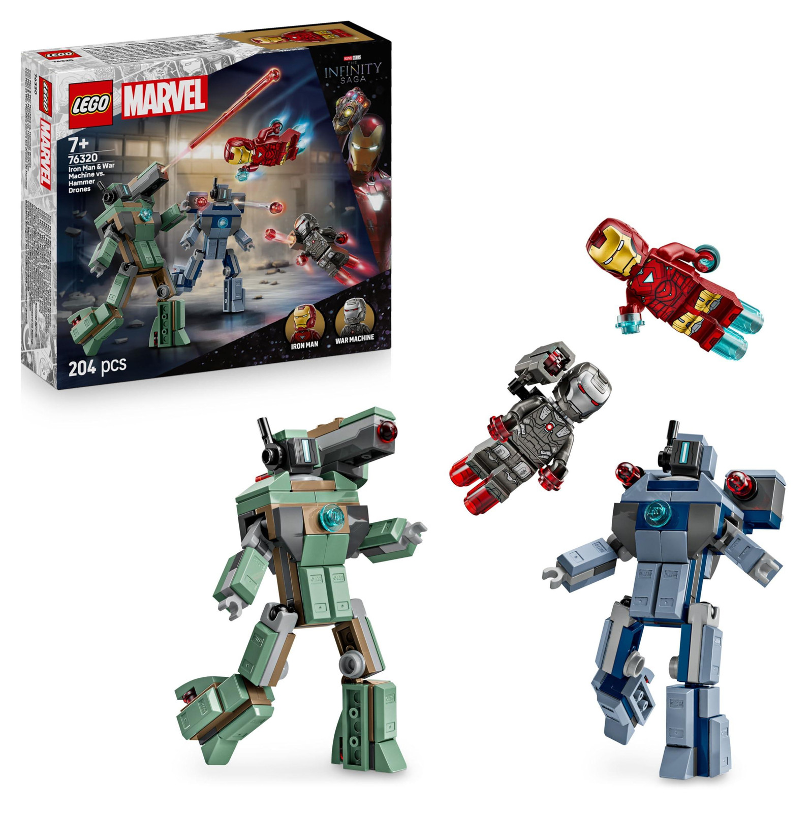 LEGO Marvel Iron Man en War Machine vs Hammer-drones 76320