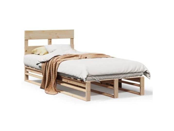 SDWEHBJ Massivholzbett 100x200 cm ohne Matratze, Kiefernholz, Natur, 202 x 100 x 82 cm, mit Lattenrost