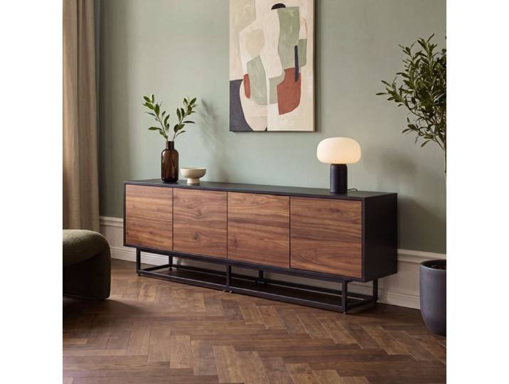 Meuble TV Boxholm 180 x 30 x 56 cm noir effet noyer