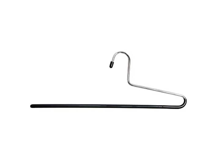 100 Hosenbügel aus Metall mit rutschhemmender schwarzer Gummibeschichtung Ladenausstattung Kleiderbügel Garderobenbügel Bügel Rutschfest (40 cm)