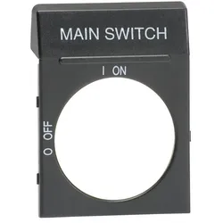 ABB OPB2EN1 Schild schwarz für OH2-Griffe Aufdruck “MAIN SWITCH“ 1SCA022400R2070