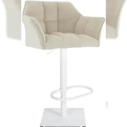 CLP Barhocker Damaso Cord creme/weiß
