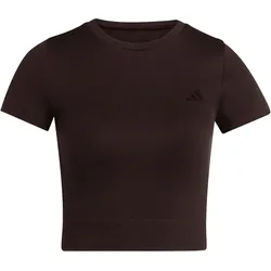 adidas Workout Essentials Knit Baby Tee Trainingsshirt Damen JZ0128 - aurora coffee S