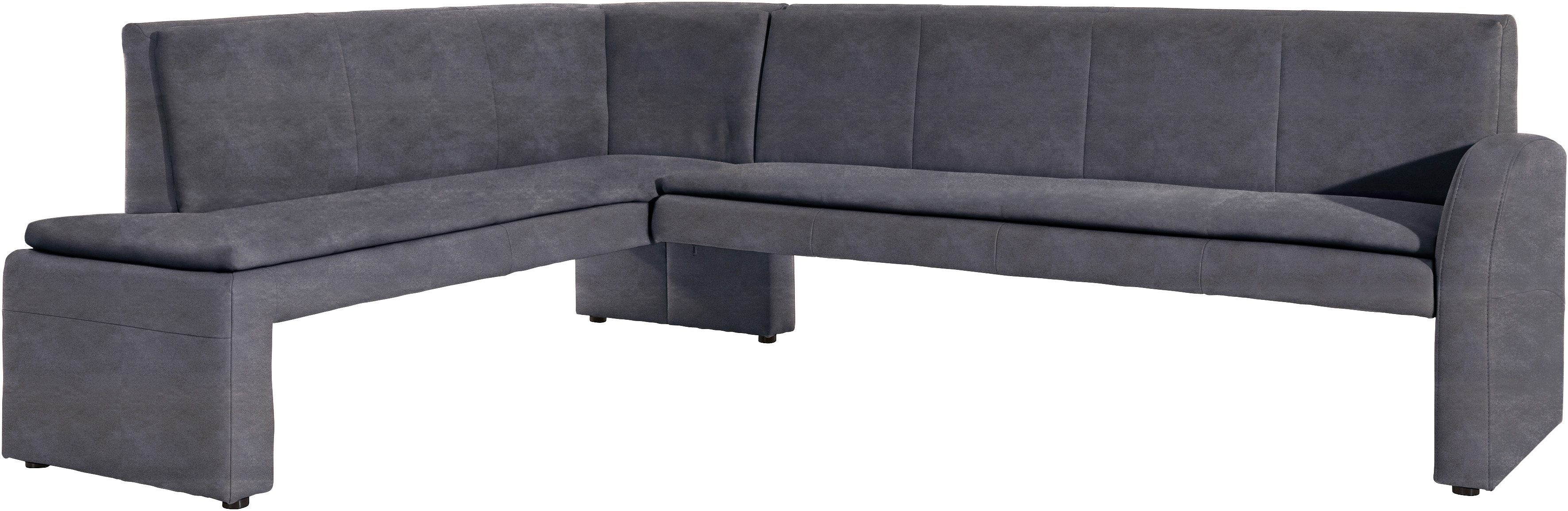 Eckbank EXXPO - SOFA FASHION "Cortado, elegant und modern mit hohem Sitzkomfort", grau, B:265cm H:88cm T:196cm, Strukturstoff (88%Polyester, 12% Nylon) mit Absatz Luxuskunstleder;Luxus-Microfaser (Zusammensetzung: 10% Baumwolle, 90% Polyester), Sitzbänke,