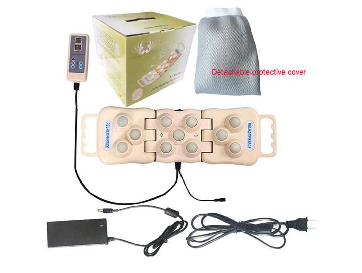 Boules chauffantes électriques en pierre de germanium, ion négatif valide, tourmaline naturelle pliable, polymères thermiques FIR, oreiller pour le dos et le cou