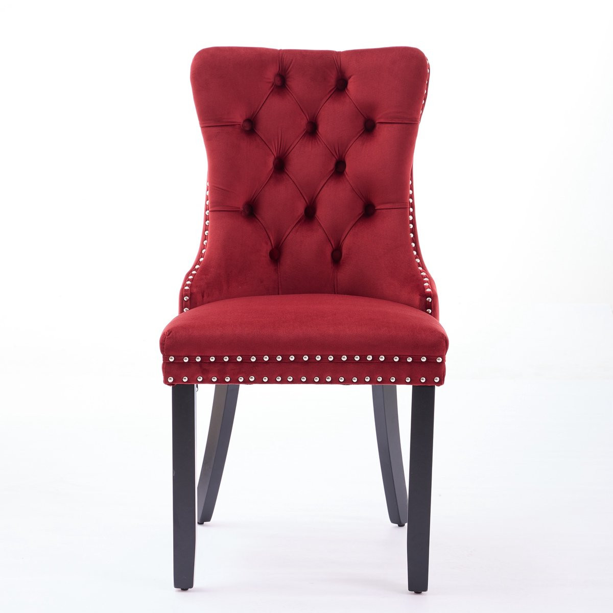 Learnlogic Eetkamerstoel Bordeaux Fluweel met Rubberhouten Frame