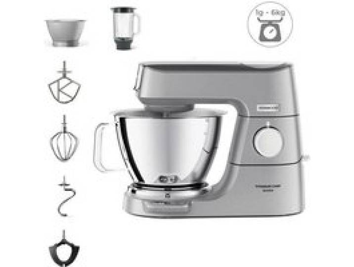 KENWOOD KVC85.124.SI - Robot pâtissier Titanium Chef Baker - 2 bols en inox 3 5L et 5L - Balance intégrée 6kg - Blender 1 8L -