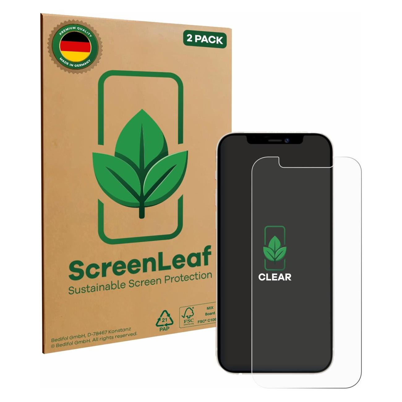ScreenLeaf Schutzfolie für Apple iPhone 12 Pro Displayschutz Display Schutz Folie Klar Transparent (2 Stk., Apple iPhone 12 Pro) (6139126)