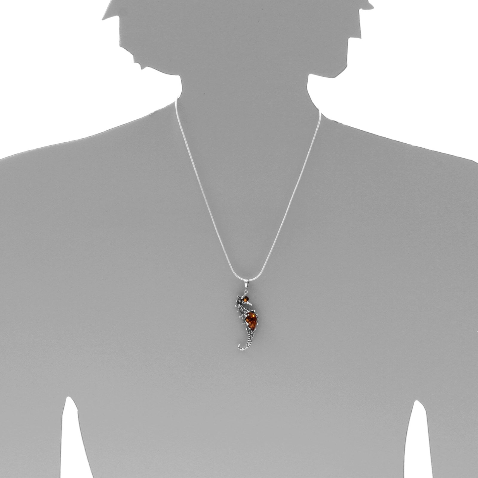 Kettenanhänger OSTSEE-SCHMUCK "Ostsee-Schmuck Anhänger Seepferd Anhänger Seepferd", weiß (weiß, neutral), Schmuckanhänger, Damen, 54x16mm, Silber 925 (Sterlingsilber), 5,1 g, Kettenanhänger