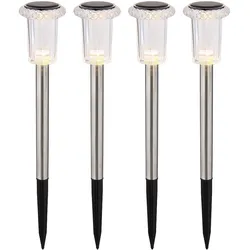 Solarleuchte LED Wegeleuchte 4er Set Außenleuchten Gartenleuchte H 33 cm