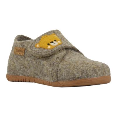 Hausschuh RICHTER "Filzi WMS: Mittel", Mädchen, Gr. 27, wärmend, braun (braun, teddybär), Filz, Schuhe Hausschuh, Klettschuh, Winterschuh mit Weiten-Meßsystem