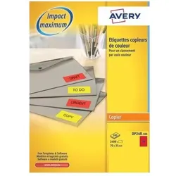 Avery Dennison, Etiketten, Etiquette d'adresse, 70 x 35 mm, rouge fluo